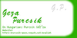 geza purcsik business card